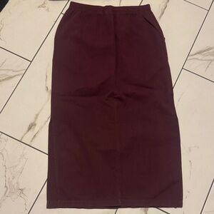 Elegant Burgundy Women's Skirt and long sleeve top set